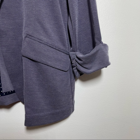 SKIES ARE BLUE Asa Ponte Purple Flap Pockets Open Style Blazer Jacket Sz XXL - Picture 8 of 14